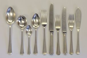 A silver-plate part canteen, Mappin & Webb, Athenian pattern, Sheffield, 20th century