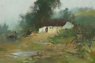 George Ernest Lang; Wet Day from the Malmesbury Road