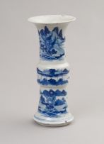A Chinese blue and white Gu shaped vase, 19th century