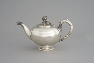 A Danish silver teapot, Frederik Vilhelm Albertus Gundorph, (1825 - 1894), Assens