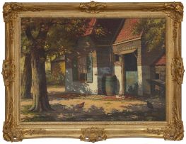 Hendrik Veenendaal; A Sunlit Farmyard