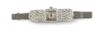Lady's diamond and platinum cocktail watch, 1930s