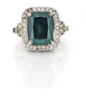 Green diamond dress ring