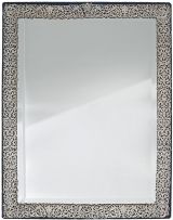 A Victorian silver-mounted and velvet backed mirror, Rosenthal, Jacob & Co, London, 1887