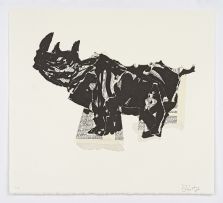 William Kentridge; Rhino (Head Up)
