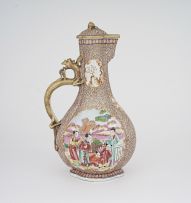 A Chinese famille-rose ewer and cover painted in the Mandarin palette, Qing Dynasty, Qianlong (1735-1796)