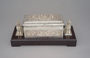A Siamese silver presentation box, early 20th century