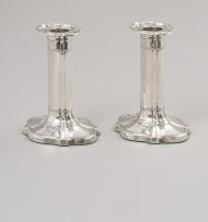 A Pair of George V silver candlesticks, Thomas A Scott, Sheffield 1911