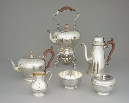 A George V six-piece silver tea and coffee service, Adie Brothers Ltd, London, 1927