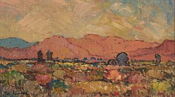 Piet van Heerden; Landscape Near Worcester, recto; Landscape, verso
