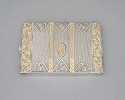 An Austrian silver-gilt cigarette case, Vienna, post 1922, .900 standard