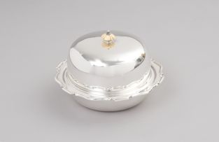 An George V silver muffin dish and cover, William Suckling Ltd, Birmingham, 1930