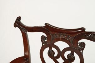 A George II style mahogany four-chair-back settee