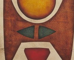 Hannes Harrs; Abstract Forms in Red, Yellow, Green and Brown