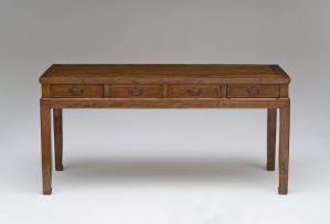 A Chinese hardwood four-drawer table, late 19th century