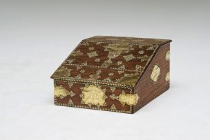 A Colonial hardwood and brass-mounted writing slope, 19th century