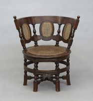 A Ceylonese teak 'Burgomaster' chair, 19th century