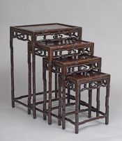 A nest of four Chinese hardwood tables, early 20th century