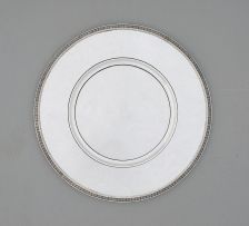 A set of twelve Christofle Malmaison pattern silver-plated underplates