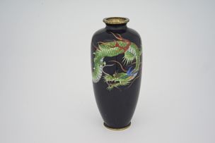 A Japanese cloisonné enamel vase, Hayashi Yojiro, Meiji Period (1868-1912)