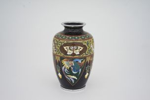 A Japanese cloisonné enamel vase, Inaba, 1983
