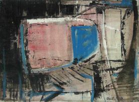Adele White; Black, Pink and Blue Composition