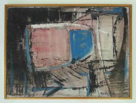 Adele White; Black, Pink and Blue Composition