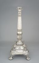 A Sheffield plate lamp stand, first quarter 19th century