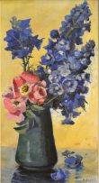Amy Beatrice Hazell; Still Life with Delphiniums