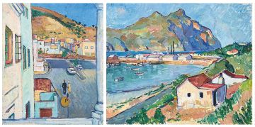 François Krige; View from the Artist's Studio, recto; View of a Harbour, verso
