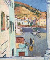 François Krige; View from the Artist's Studio, recto; View of a Harbour, verso