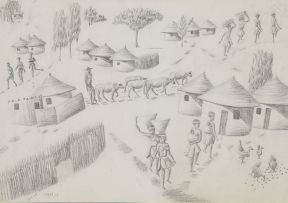 Mmakgabo Mmapula Helen Sebidi; Village Scene