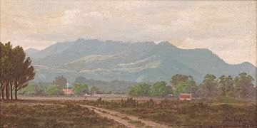 Jan Ernst Abraham Volschenk; On the Outskirts of George Town, c.c. (The George Mountain under the Cloud)