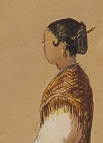 Cape School 19th Century; A Cape Malay Woman in her Walking Costume
