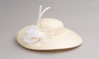 Philip Somerville cream straw hat, mid 1980s