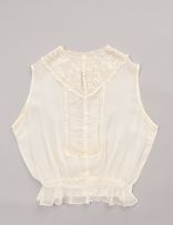 A cream silk and lace blouse, 1940s