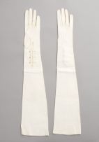 A pair of Fownes white kid leather opera gloves