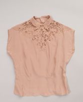 Dusky rose pink silk blouse, 1940s