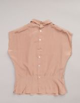 Dusky rose pink silk blouse, 1940s