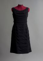 Gattinoni-Sport black silk chiffon cocktail dress, 1960s