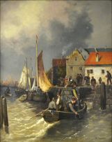 R*** Monti; Dutch Harbour Scene I