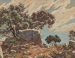 Erich Mayer; Landscape with Rocks and Trees