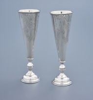 A pair of Russian silver Kiddush cups, unidentified maker *MP, Kostroma, 1908-1926