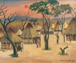 Maurice van Essche; Congolese Kraal Scene