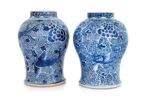 Two Chinese blue and white jars, Qing Dynasty, 18th/19th century