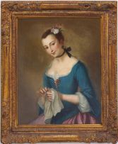 European School 19th Century; Portrait of a Young Lady