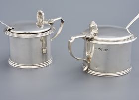 Two silver mustard pots, Charles Thomas Fox, London, 1835 and 1839