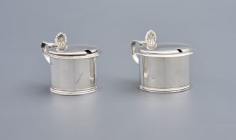 Two silver mustard pots, Charles Thomas Fox, London, 1835 and 1839