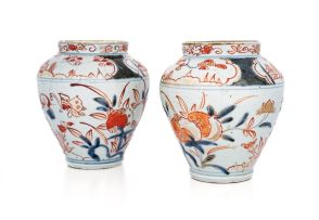 A pair of Japanese Imari jars, 18th century