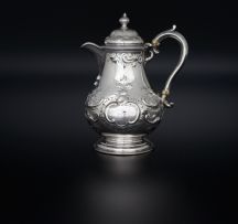 A Victorian silver hot water jug, Walter Morrisse, London, 1849